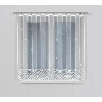 Biała żakardowa firanka z wszytą taśmą do salonu sypialni 160x300