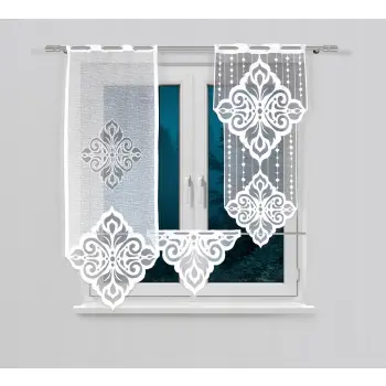 Panel firanka do salonu kuchni żakardowa z otworami na drążek 160x60 Nowość