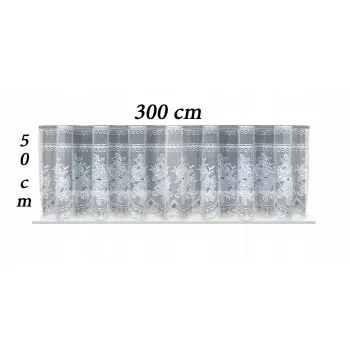 Lambrekin żakardowy z otworami na drążek zazdrostka biała 50x300 cm