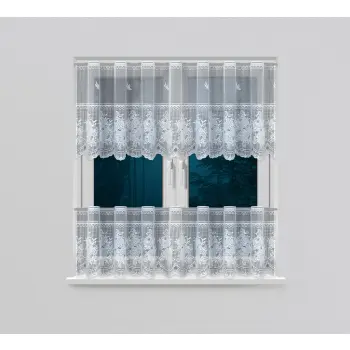 Lambrekin żakardowy z otworami na drążek zazdrostka biała 50x300 cm