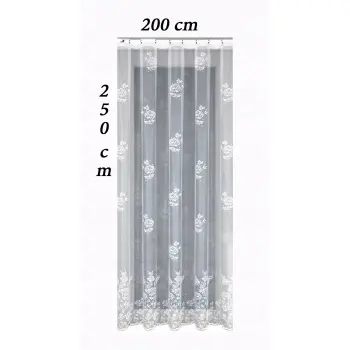 Biała firana żakardowa z wszytą taśmą do salonu sypialni kuchni 250 x 200