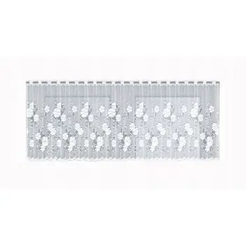 Lambrekin żakardowy z otworami na drążek zazdrostka biała 60x300 cm