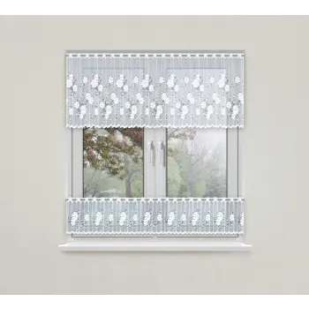 Lambrekin żakardowy z otworami na drążek zazdrostka biała 60x300 cm