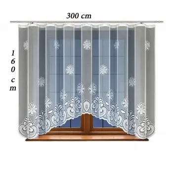 Biała firana żakardowa z wszytą taśmą do salonu sypialni kuchni 160 x 300