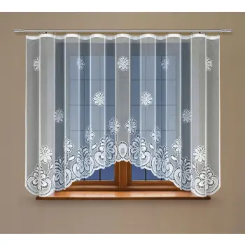 Biała firana żakardowa z wszytą taśmą do salonu sypialni kuchni 160 x 300