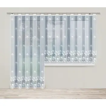 Biała firana żakardowa z wszytą taśmą do salonu sypialni kuchni 170 x 300