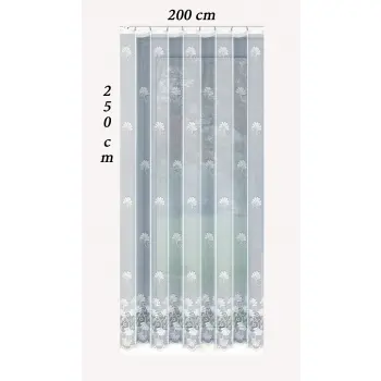 Biała firana żakardowa z wszytą taśmą do salonu sypialni kuchni 250 x 200