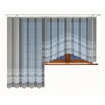 Biała firana żakardowa z wszytą taśmą do salonu sypialni kuchni 160 x 300