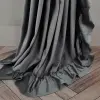 Szara zasłona welur zaciemniajaca falbana taśma tunel żabki 160x250 grafit