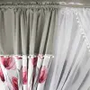 Komplet zasłony różowe tulipany firanka woalowa pompony 160x400 cm
