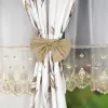 Komplet zasłon firanka woalowa markizeta kokardki 155x500 cm odcienie beżu