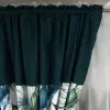 Komplet zasłon firana woal markizeta 155x500 niebiesko zielone liście