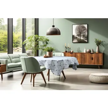 Obrus żakardowy na stół kwadratowy 120x120 cm odcienie szarości