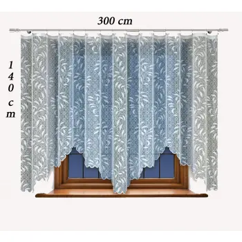Biała firana żakardowa z wszytą taśmą do salonu sypialni kuchni 140x300 NEW