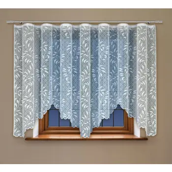 Biała firana żakardowa z wszytą taśmą do salonu sypialni kuchni 140x300 NEW