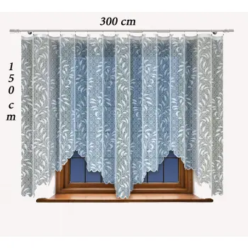 Biała firana żakardowa z wszytą taśmą do salonu sypialni kuchni 150x300 NEW