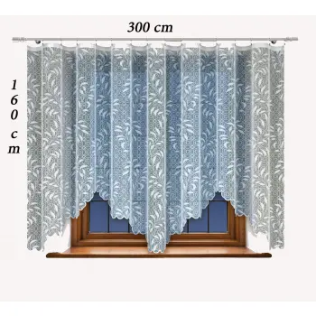 Biała firana żakardowa z wszytą taśmą do salonu sypialni kuchni 160x300 NEW