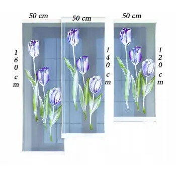 Panel firanka żakardowa na żabki tunel 160x50 tulipany