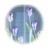 Panel firanka żakardowa na żabki tunel 140x50 tulipany