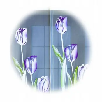 Panel firanka żakardowa na żabki tunel 140x50 tulipany