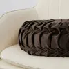 Brązowa poduszka dekoracyjna plisowana welur velwet okragła 35cm NOWOŚĆ