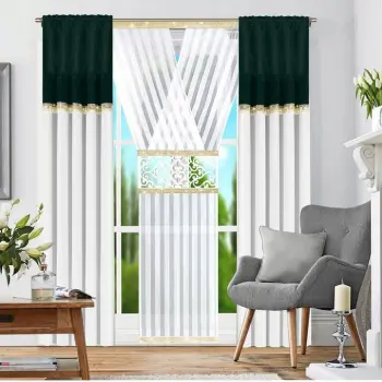 Firana panel ażur woal 250x120 w zestawie zasłony 250x 145