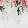 Zasłona biała kwiaty rośliny gotowa do zawieszenia 250x145 cm