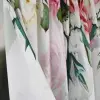 Zasłona biała kwiaty rośliny gotowa do zawieszenia 250x145 cm
