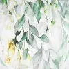 Zasłona biała kwiaty róże gotowa do zawieszenia 250x145 cm taśma WAVE