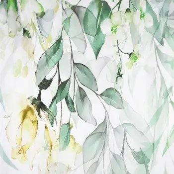 Zasłona biała kwiaty róże gotowa do zawieszenia 250x145 cm taśma WAVE
