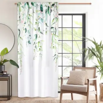 Zasłona biała kwiaty róże gotowa do zawieszenia 250x145 cm taśma WAVE