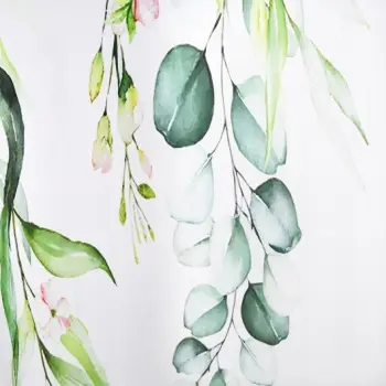 Zasłona biała kwiaty róże gotowa do zawieszenia 250x145 cm taśma WAVE