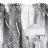 Zasłona biała w liście szare gotowa do zawieszenia 250x145 cm taśma WAVE