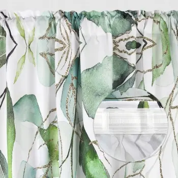 Zasłona biała w liście gotowa do zawieszenia 250x145 cm taśma WAVE NOWOŚĆ