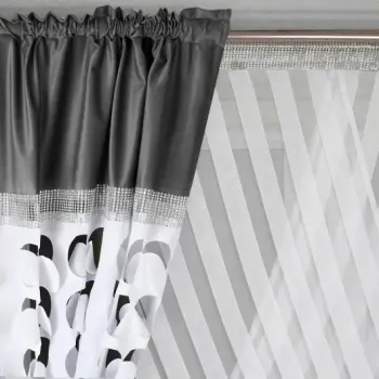 Firana woal panel zasłony laserowe komplet cyrkonie 160x300 salon sypialnia