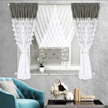 Firana woal panel zasłony laserowe komplet cyrkonie 160x300 salon sypialnia