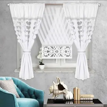 Firana woal panel zasłony laserowe komplet cyrkonie 160x300 salon sypialnia