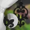 Firana biały woal lambrekin czarny ażur koraliki cyrkonie 150x400