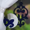 Firana biały woal lambrekin ażur koraliki cyrkonie 150x400 GRANATOWY