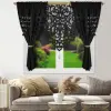 Zestaw zasłony czarne 160x145 laserowo wycinane panel ażur ornament 120x90
