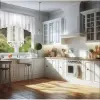 Biała firana deszczyk lambrekin 80x200 panel koraliki ażur 170x70
