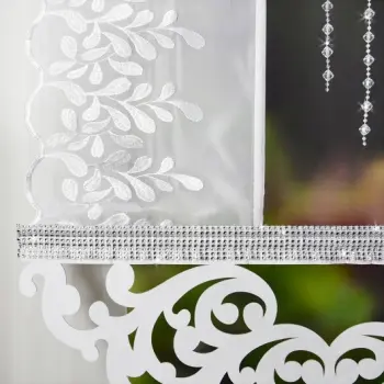 Biała firana deszczyk lambrekin 80x200 panel koraliki ażur 170x70