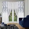 Komplet zasłon w liście z firaną zdobioną markizetą 250x550 cm