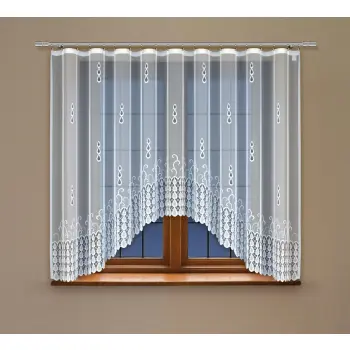 Biała firanka żakardowa z taśmą 160x300 24746