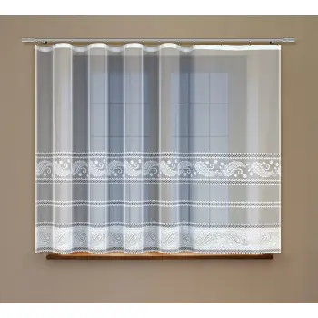Żakardowa firanka gotowa z taśmą 24547 160 x300cm