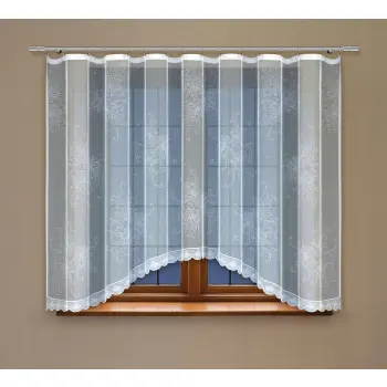 Biała żakardowa firanka z taśmą 238790 160 x 300cm