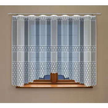 Biała żakardowa firanka z taśmą 238561 120 x 400cm