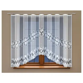 Biała żakardowa firanka z taśmą 230821 160 x 400cm