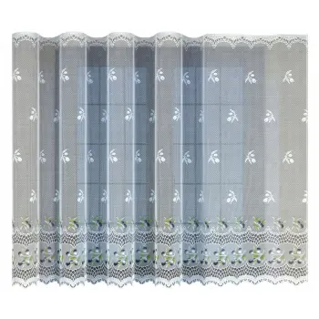 biała firanka żakardowa metrażowa 34908 wys 130cm