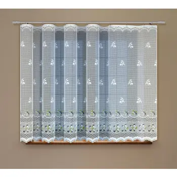 biała firanka żakardowa metrażowa 34908 wys 130cm